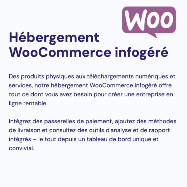 Plateforme e-commerce Hostinger hebergement WooCommerce infogéré