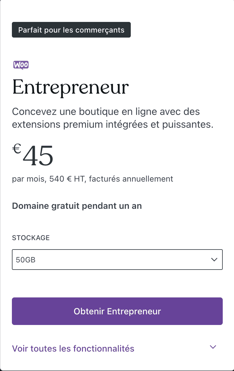 tarif annuel woocommerce avis woocommerce