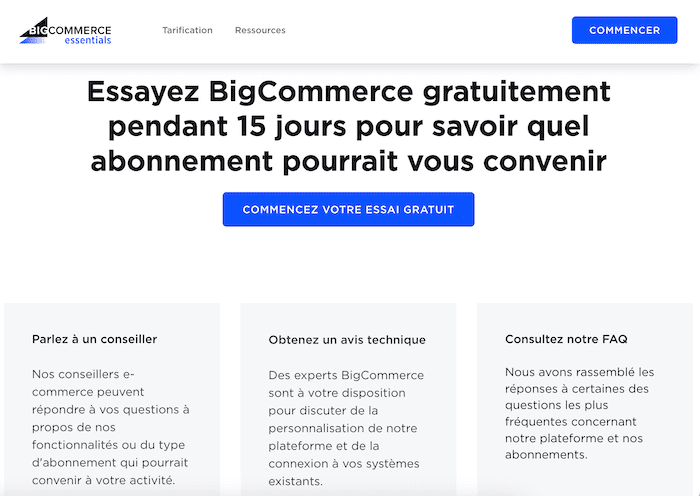 Tarif Avis BigCommerce